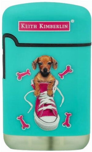 Easy Torch Feuerzeug Kimberlin Hunde im pinkem Schuh türkis