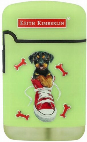 Easy Torch Feuerzeug Kimberlin Hunde im roten Schuh hellgrün