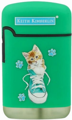 Easy Torch Feuerzeug Kimberlin Katzen im blauem Schuh grün