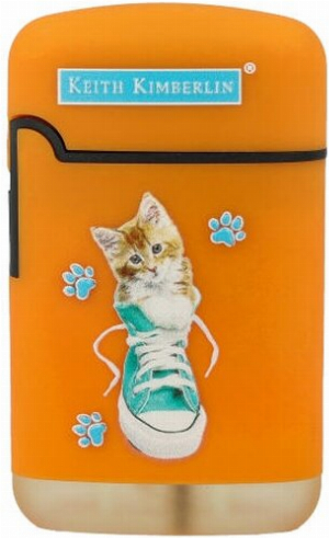 Easy Torch Feuerzeug Kimberlin Katzen im blauem Schuh orange