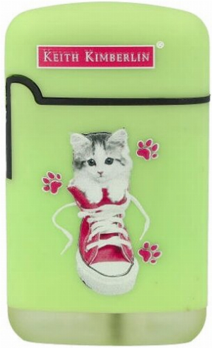 Easy Torch Feuerzeug Kimberlin Katzen im pinkem Schuh hellgrün