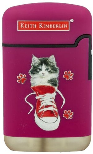 Easy Torch Feuerzeug Kimberlin Katzen im roten Schuh lila