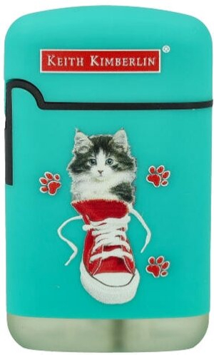 Easy Torch Feuerzeug Kimberlin Katzen im roten Schuh türkis