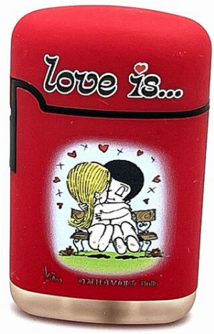 Easy Torch Love is Bussi Motiv Feuerzeug rot