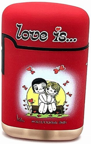 Easy Torch Love is Händchen halten Motiv Feuerzeug rot