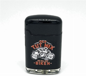 Easy Torch Motorradfahrer Der tut nix, Der will nur biken! Motiv Feuerzeug 