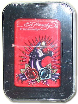 Ed Hardy Z-Plus Sturmfeuerzeug Tattoo Rot