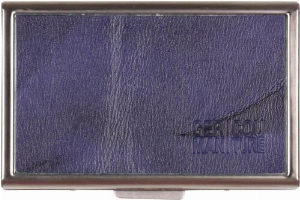 Edelstahl-Etui Echt Leder Dunkelblau für 20 IQOS Heets