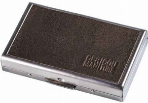 Edelstahl-Etui Echt Leder choco brown für 20 IQOS Heets