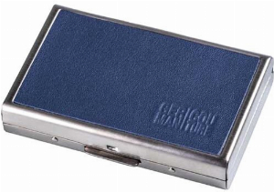 Edelstahl-Etui Echt Leder Cool Blau für 20 IQOS Heets