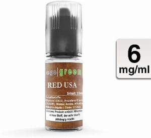 Ego Green E-Liquid Red Usa Tobacco 6mg