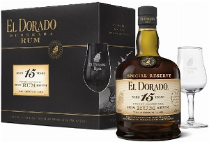 El Dorado Rum 15 Jahre 43% Vol. mit 2 Gläsern