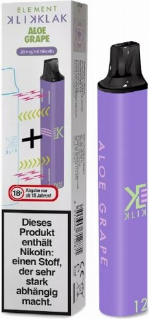 Element Klik Klak Aloe Grape Einweg E-Zigarette 20 mg Nikotin