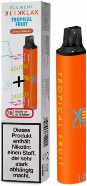Element Klik Klak Tropical Fruit Einweg E-Zigarette 20 mg Nikotin