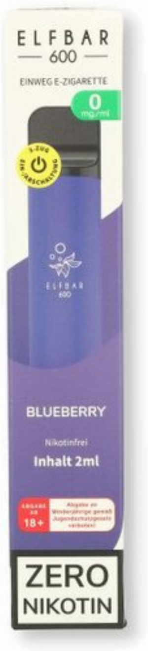 Elf Bar 600 Einweg E-Zigarette Blueberry Geschmack ohne Nikotin