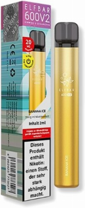 Elf Bar 600 V2  Banana Ice Einweg E-Zigarette 20mg