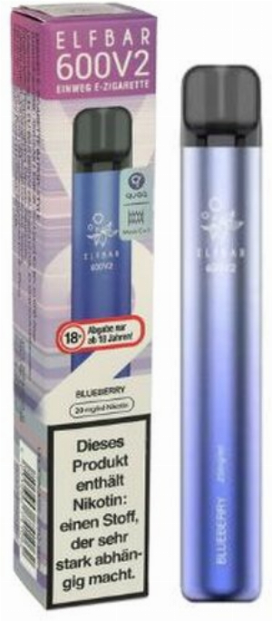 Elf Bar 600 V2 Blueberry Einweg E-Zigarette 20mg