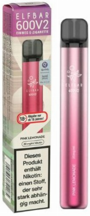 Elf Bar 600 V2 Pink Lemonade Einweg E-Zigarette 20mg