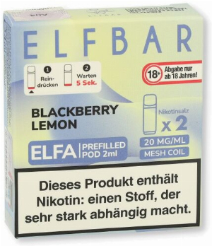Elf Bar ELFA Blackberry Lemon Prefilled Pod 2x2ml 20mg
