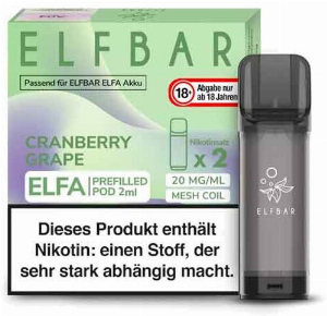 Elf Bar ELFA Cranberry Grape Prefilled Pod 2x2ml 20mg