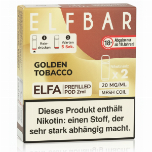 Elf Bar ELFA Golden Tobacco Prefilled Pod 2x2ml 20mg