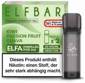Elf Bar ELFA Kiwi Passion Fruit Guava Prefilled Pod 2x2ml 20mg