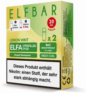 Elf Bar ELFA Lemon Mint Prefilled Pod 2x2ml 20mg