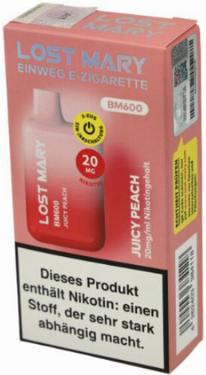 Elf Bar Lost Mary BM600 Peach Ice (ehemals Juicy Peach) Einweg E-Zigarette 20mg