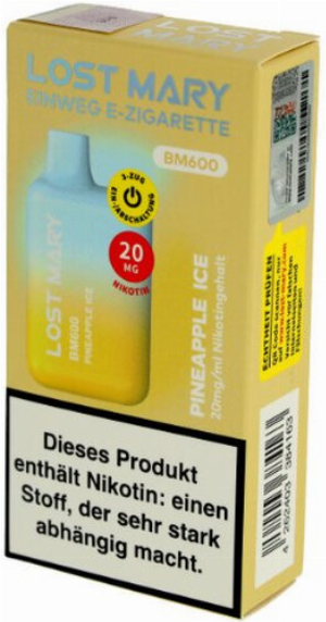 Elf Bar Lost Mary BM600 Pineapple Ice Einweg E-Zigarette 20mg