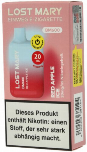 Elf Bar Lost Mary BM600 Red Apple Ice  Einweg E-Zigarette 20mg