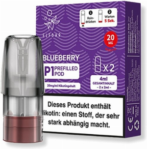 Elf Bar Mate 500 P1 Blueberry Prefilled Pod 2x2ml 20mg