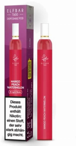 Elf Bar T600 E-Zigarette mit Filter Mango Peach Watermelon 20 mg Nikotin