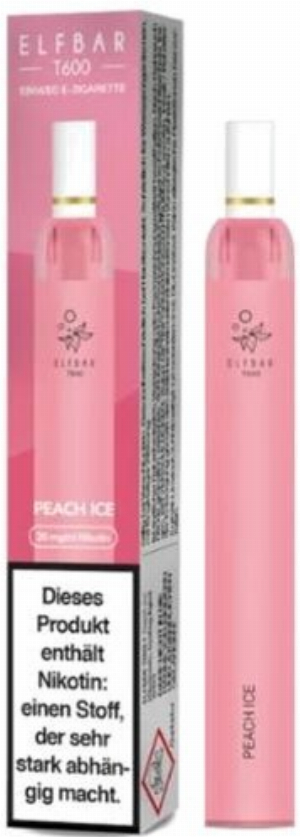 Elf Bar T600 E-Zigarette mit Filter Peach Ice 20 mg Nikotin