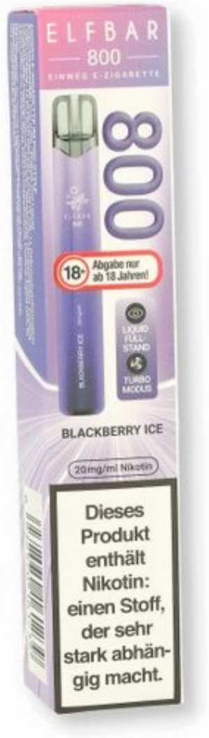 Elfbar 800 Blackberry Ice Einweg E-Zigarette 20mg