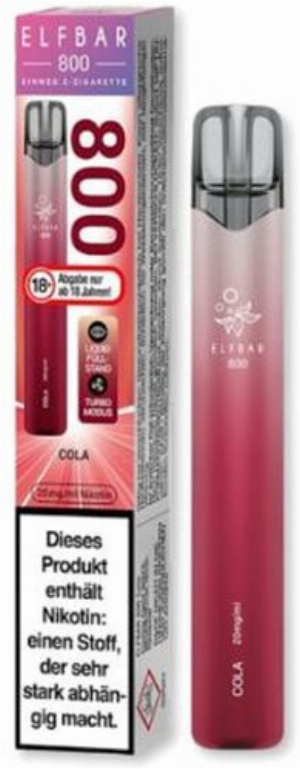 Elfbar 800 Cola Einweg E-Zigarette 20mg