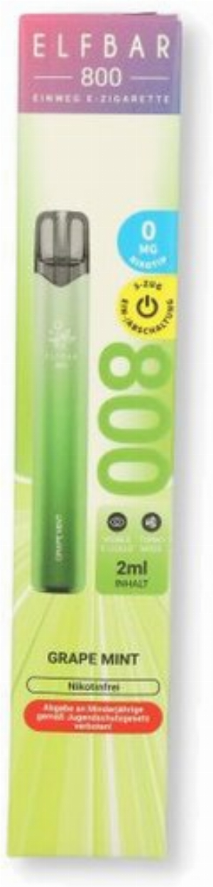 Elfbar 800 Grape Mint Einweg E-Zigarette 0mg