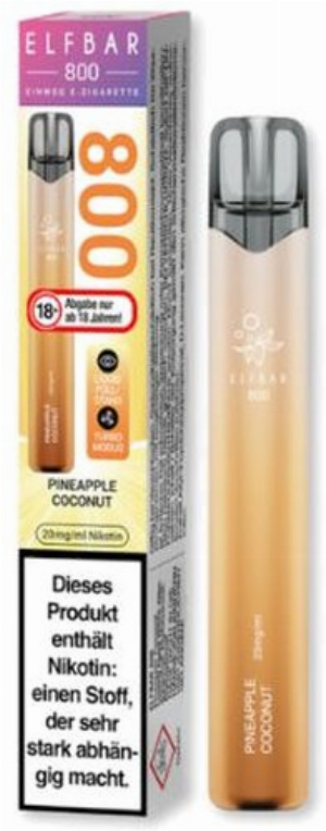 Elfbar 800 Pineapple Coconut Einweg E-Zigarette 20mg