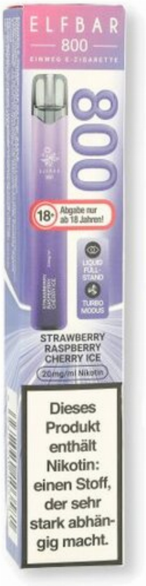 Elfbar 800 Strawberry Raspberry Cherry Ice Einweg E-Zigarette 20mg