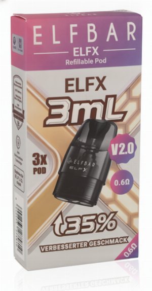 ELFBAR ELFX V2.0 0,6 Ohm Pods 3ml 3 Stk.