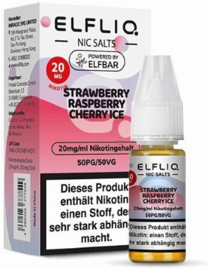 Elfliq by Elfbar Nicsalt Liquids Strawberry Raspberry Cherry Ice 20mg