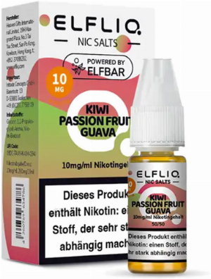 Elfliq by Elfbar Nikotinsalz Liquid Kiwi Passion Fruit Guava 10mg