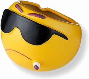Emoji Aschenbecher Cool mit Sonnenbrille Gelb