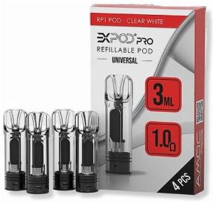 Expod Pro RP1 Refillable Pod Universal 1,0 Ohm Clear White 4 Stück