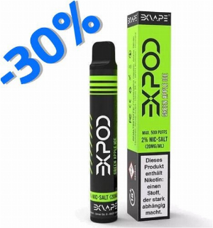EXVAPE EXPOD Einweg E-Shisha Green Apple Ice max. 600 Züge