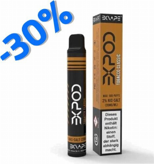 EXVAPE EXPOD Einweg E-Shisha Tabak Classic max. 600 Züge