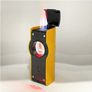 Feuerzeug Myon Table 4er Jet Sensor+Piercer Racing Gelb Zigarrenfeuerzeug