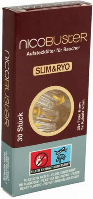Filteraufsatz Nicobuster 6mm Slim & RYO Micro-Zigarettenfilter