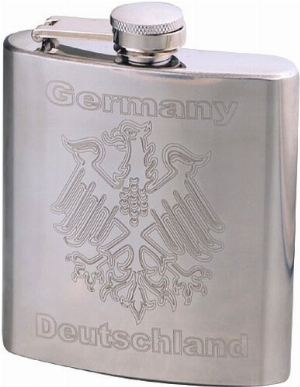Flachmann Chrom - Motiv: Deutschland 7oz/210ml