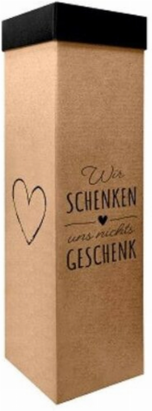 Flaschenbox Wir schenken uns nichts Geschenk Braune Geschenkbox