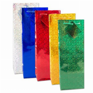 Flaschentüte Metallic Rot Jumbo TBH 8x12,5x35cm